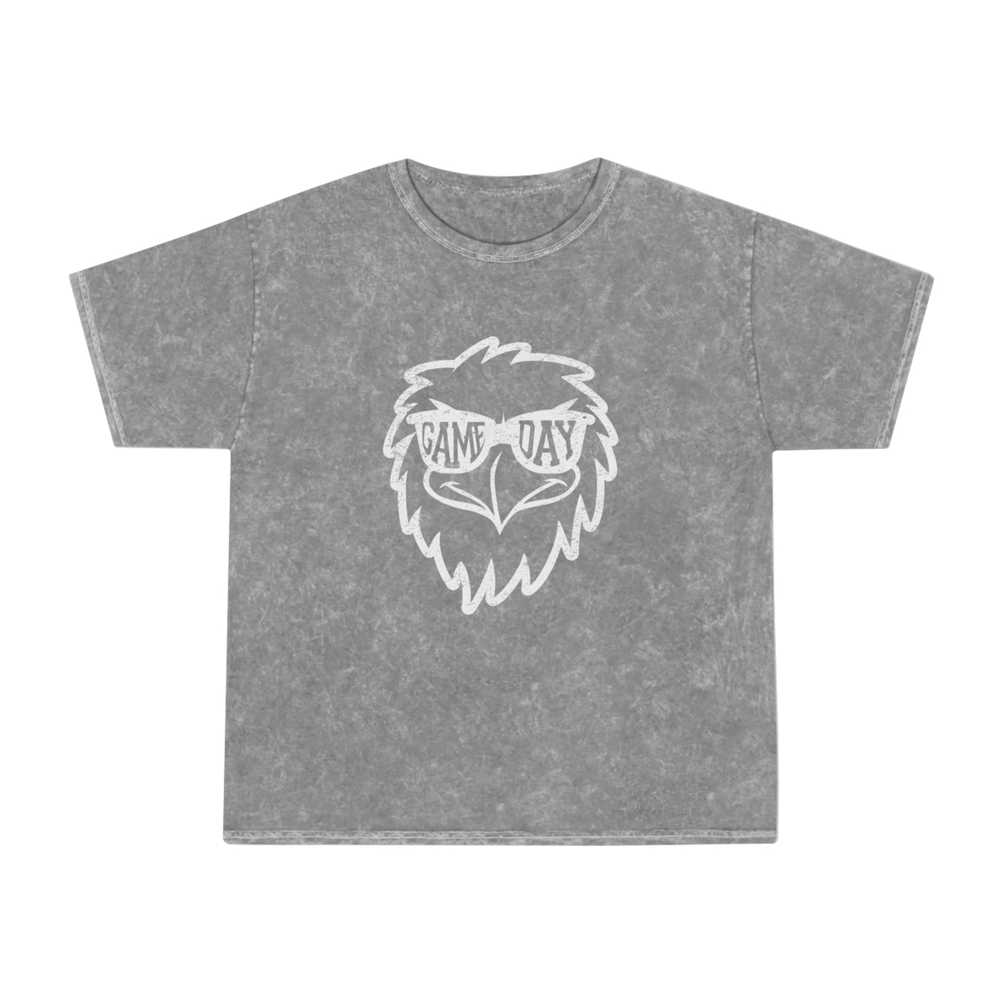 Game Day Eagle Glasses Mineral Wash T-Shirt - Grey