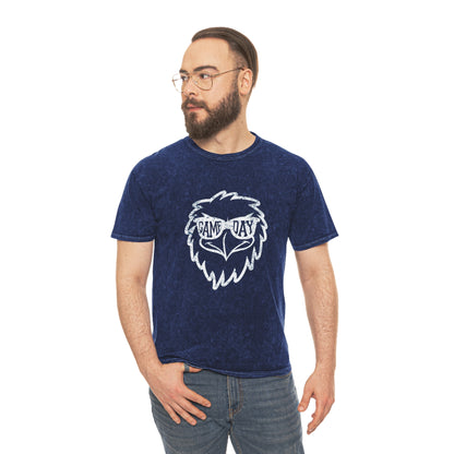 Game Day Eagle Glasses Mineral Wash T-Shirt - Navy