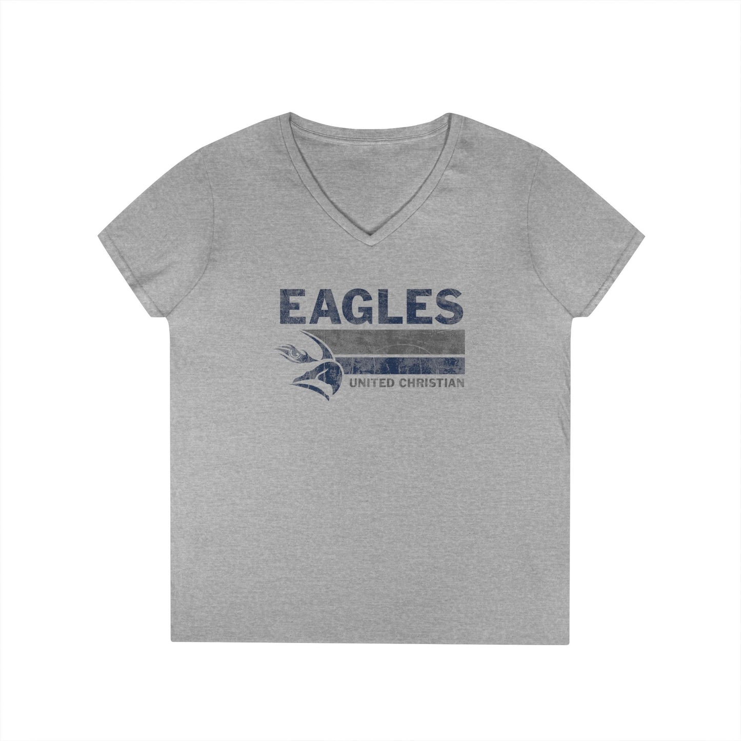 Eagles Spirit Women's Deep V-Neck Tee, Casual Shirt, Sportswear, Fan Apparel, Gift for Her