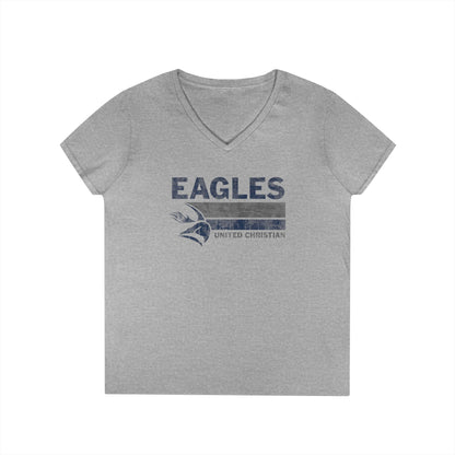 Eagles Spirit Women's Deep V-Neck Tee, Casual Shirt, Sportswear, Fan Apparel, Gift for Her