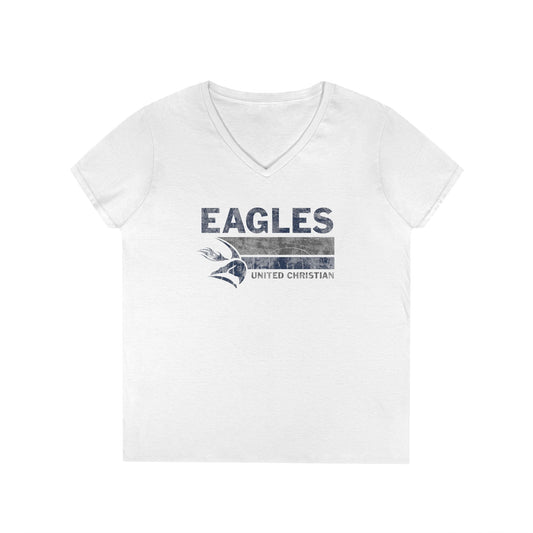 Eagles Spirit Women's Deep V-Neck Tee, Casual Shirt, Sportswear, Fan Apparel, Gift for Her