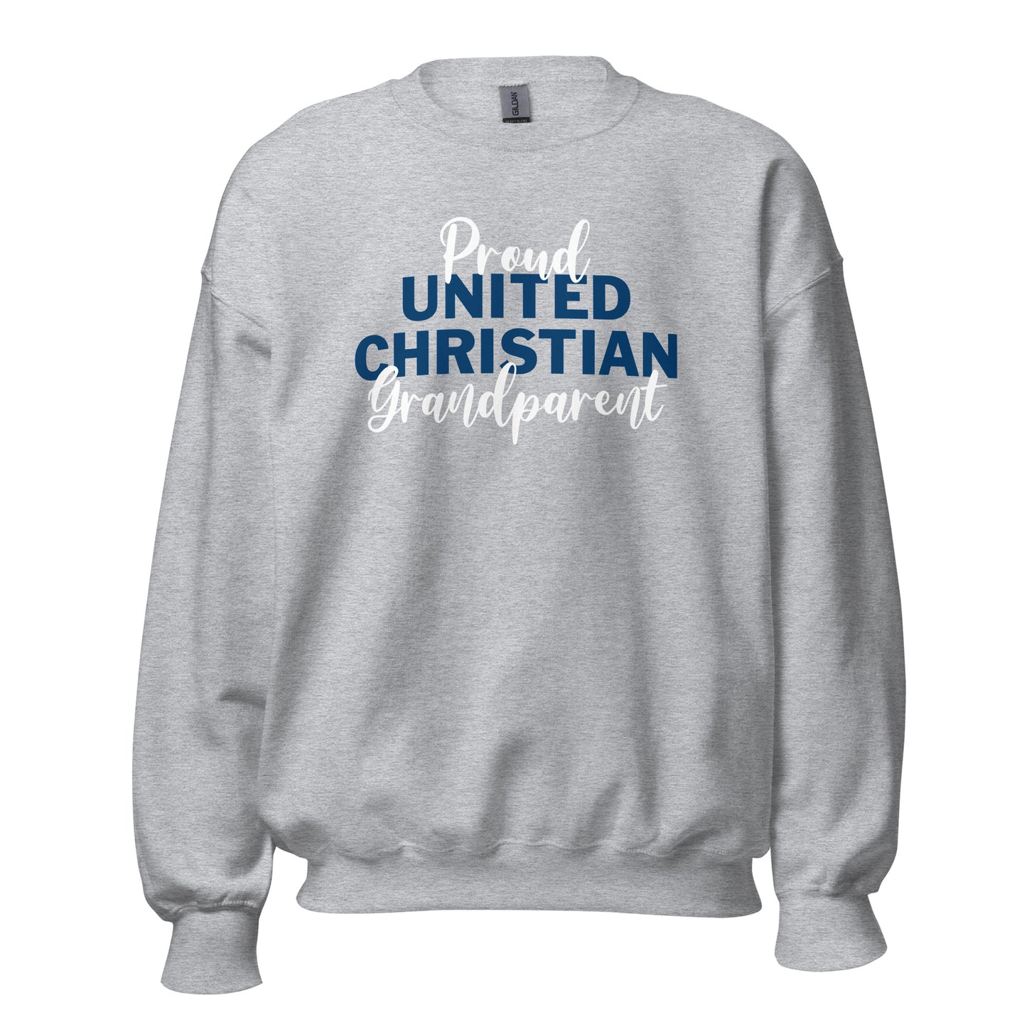 Proud United Christian Grandparent Sweatshirt - Grey