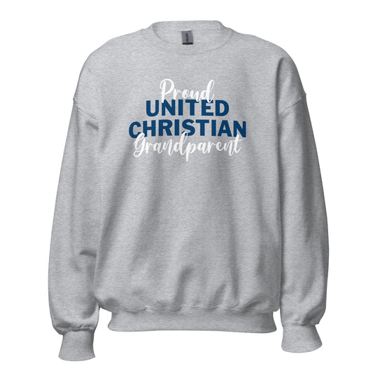 Proud United Christian Grandparent Sweatshirt - Grey