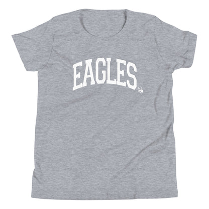 Eagles Text with Eagle head Youth T-shirt - Dark