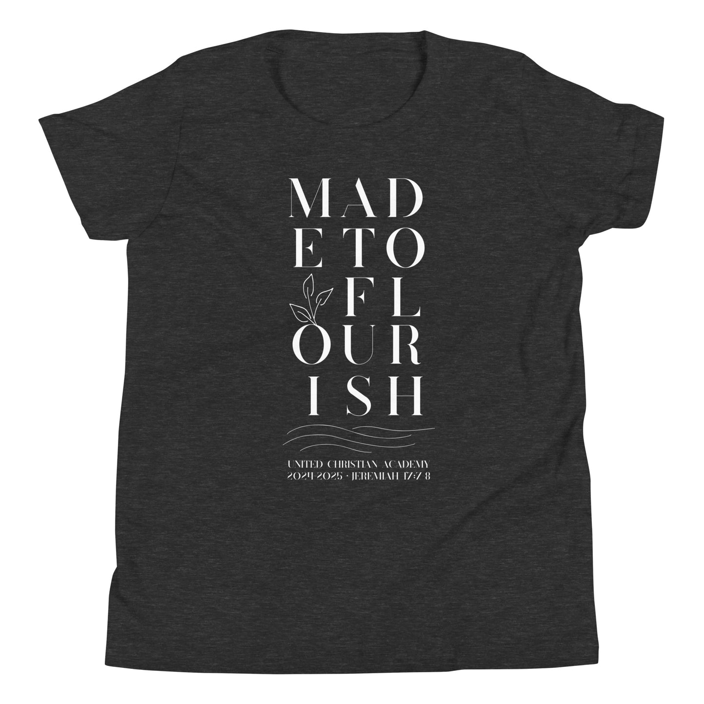 Made to Flourish block design Youth Short Sleeve T-Shirt