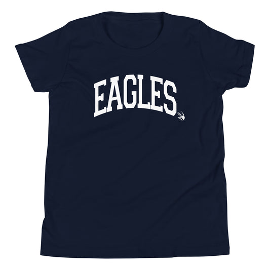 Eagles Text with Eagle head Youth T-shirt - Dark