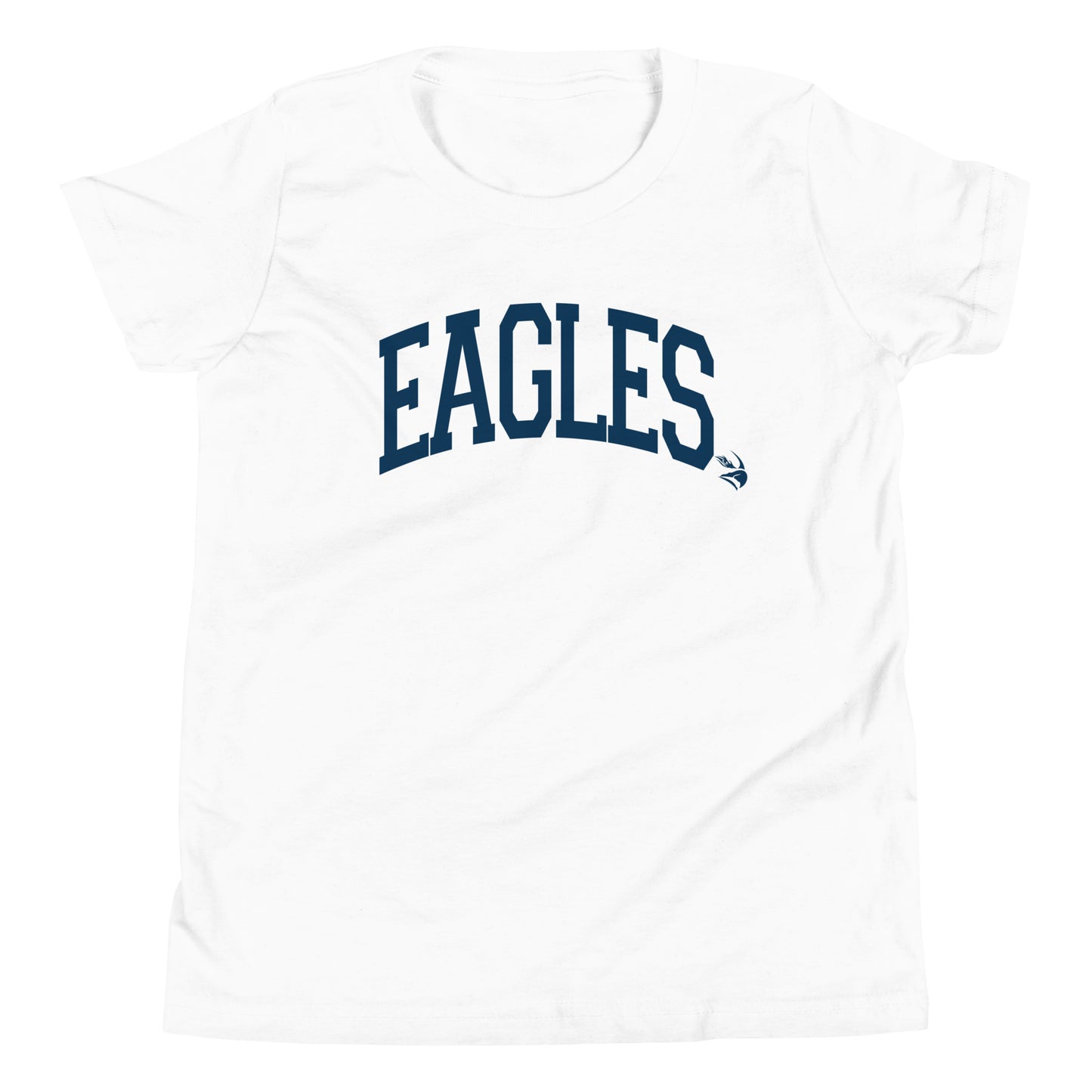 Eagles Text with Eagle head Youth T-shirt - White